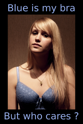 Blue is my bra, par Xavier E. G. Dierick